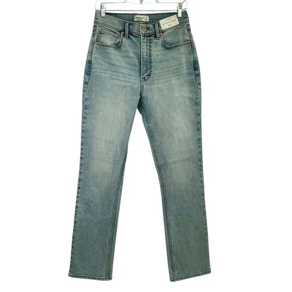 NWT Abercrombie & Fitch The Slim Straight High Rise Light Wash Jeans Women's 28 - Picture 13 of 13